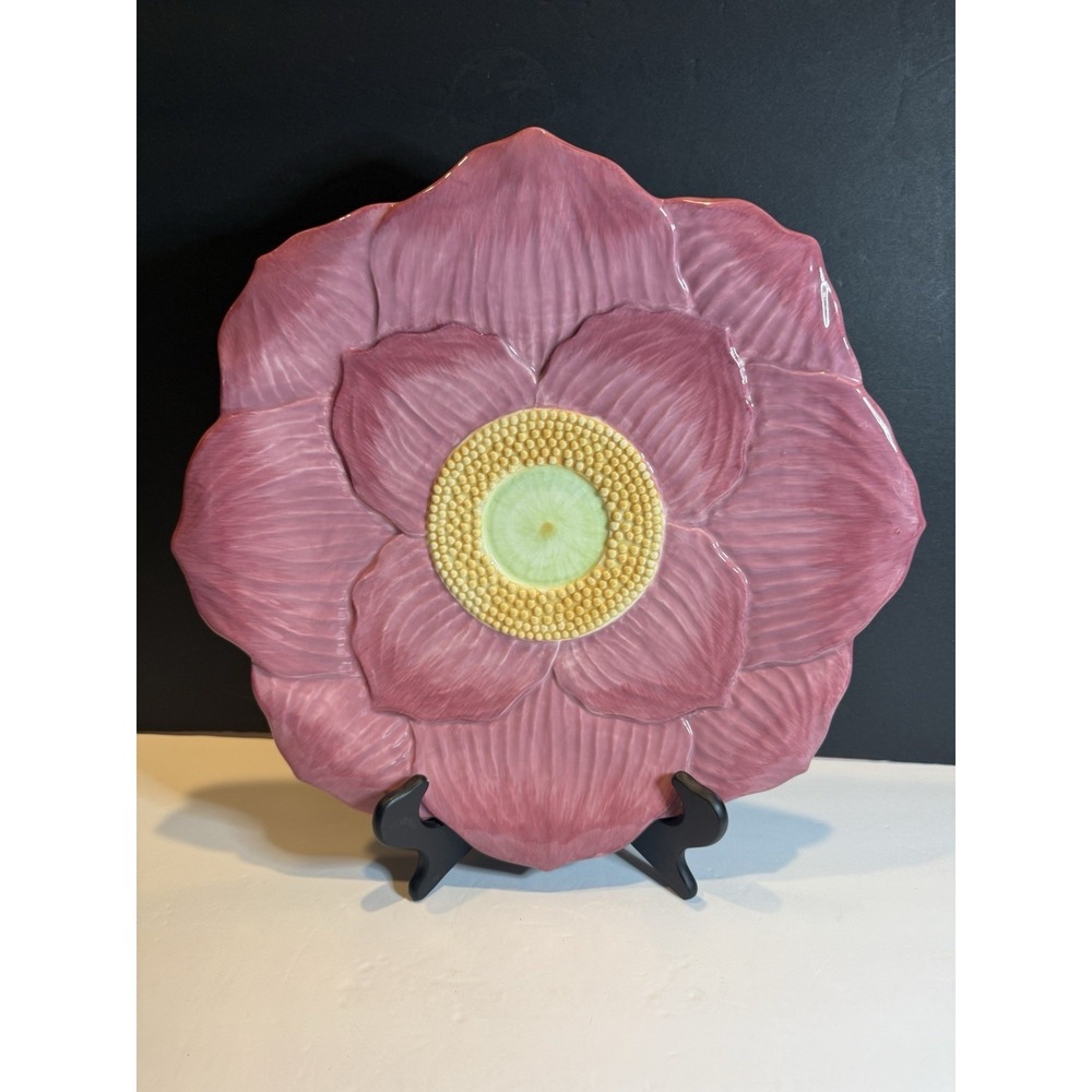 Kate Williams Pink Floral Charger Plate 13.5" Global Design Connections Decor